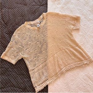 Women's Cream Crochet Top